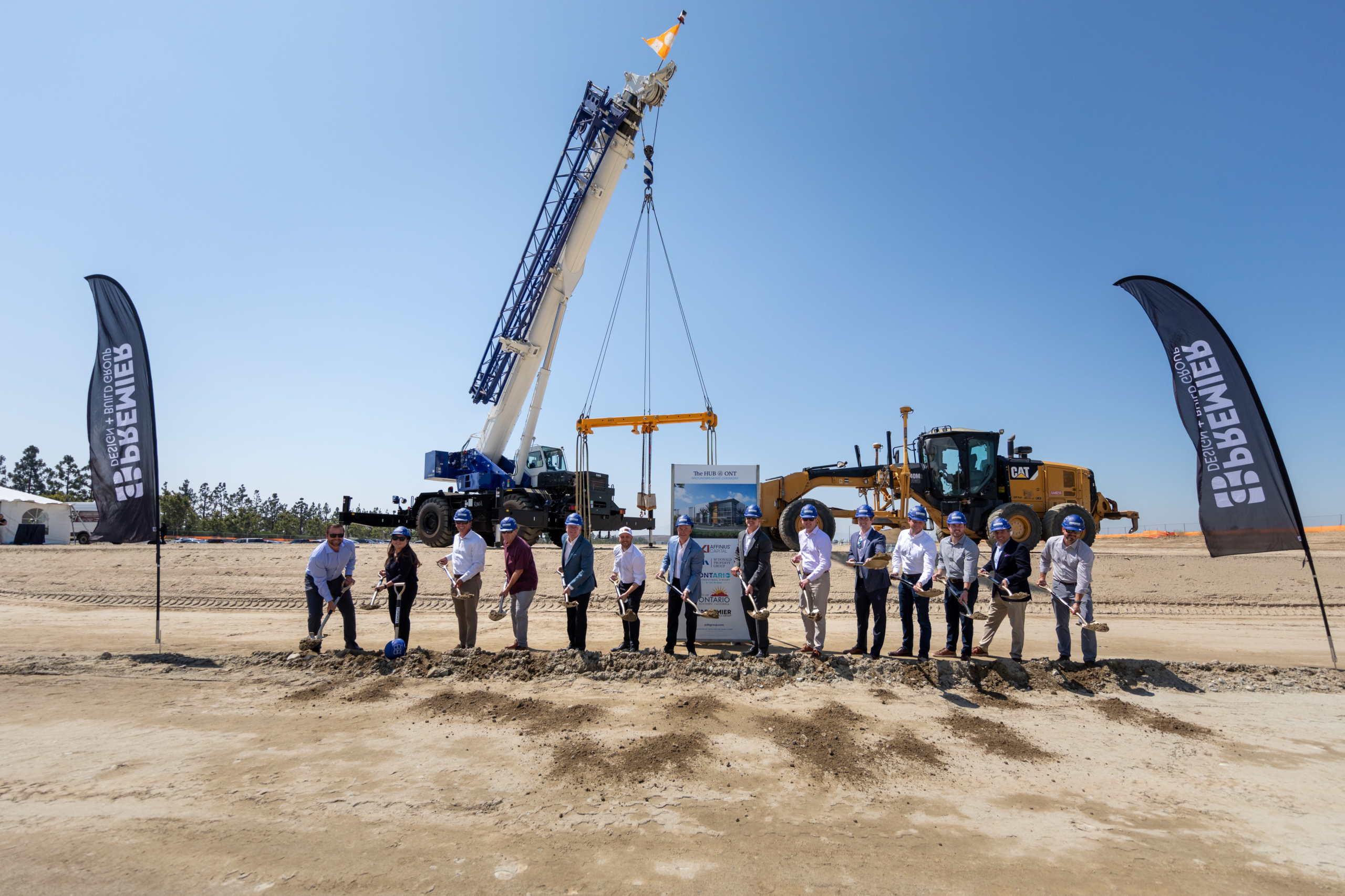 Affinius Capital, McDonald Property Group and Premier Design + Build Group have broken ground on The HUB @ ONT build